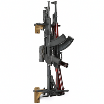 Tan; Savior Equipment - 3-Slot Adjustable Wall Rack - HCC Tactical
