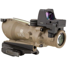 alt - FDE; Trijicon ACOG® 4x32 BAC ECOS Riflescope with Trijicon RMR (Crosshair Reticle) - HCC Tactical