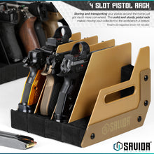 Tan; Savior Equipment - 4-Slot Pistol Rack 1 - HCC Tactical