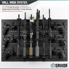 Obsidian Black; Savior Equipment Wall Rack System w/ Attachments Full - HCC Tactical