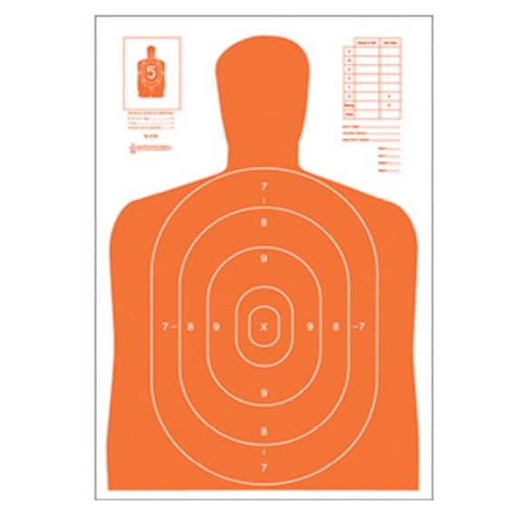 Orange; Action Target - B-27E (23"x35") - HCC Tactical