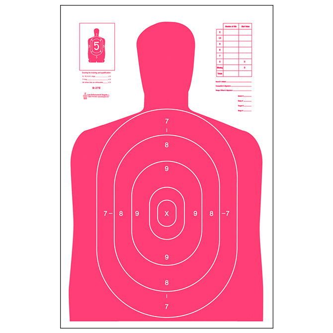 Florescent Red; Action Target - B-27E (23"x35") - HCC Tactical