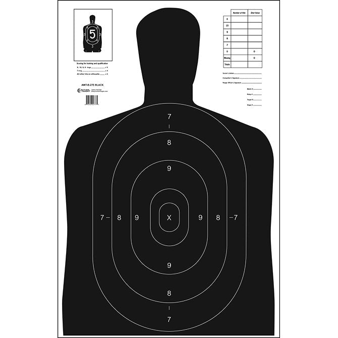 Black; Action Target - B-27E (23"x35") - HCC Tactical