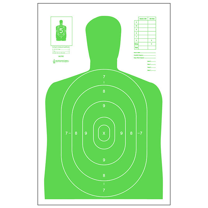 Florescent Green; Action Target - B-27E (23"x35") - HCC Tactical