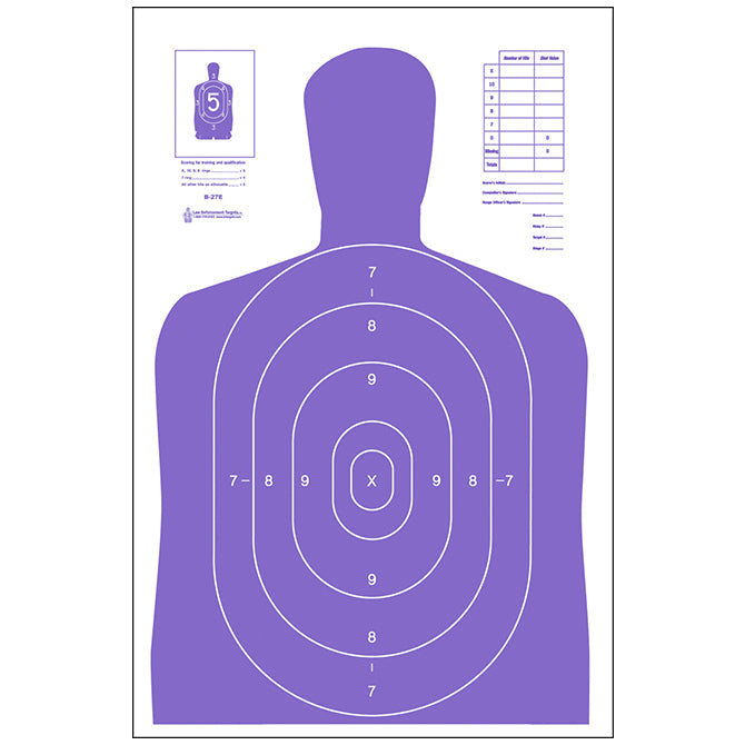Florescent Purple; Action Target - B-27E (23"x35") - HCC Tactical