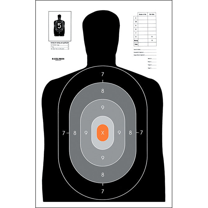 Black; Action Target - B-27E Pros Target (23" x 35") - HCC Tactical