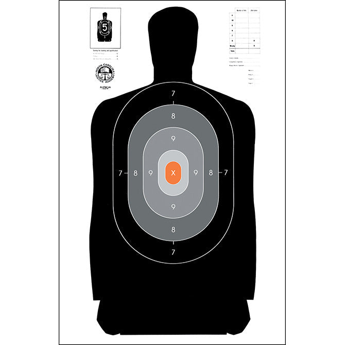 Black; Action Target - B-27 NCJA (24"x45") - HCC Tactical