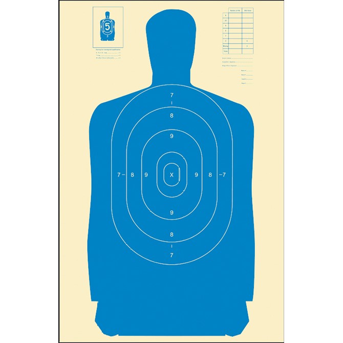 Blue; Action Target - B-27S (24"x45") - HCC Tactical