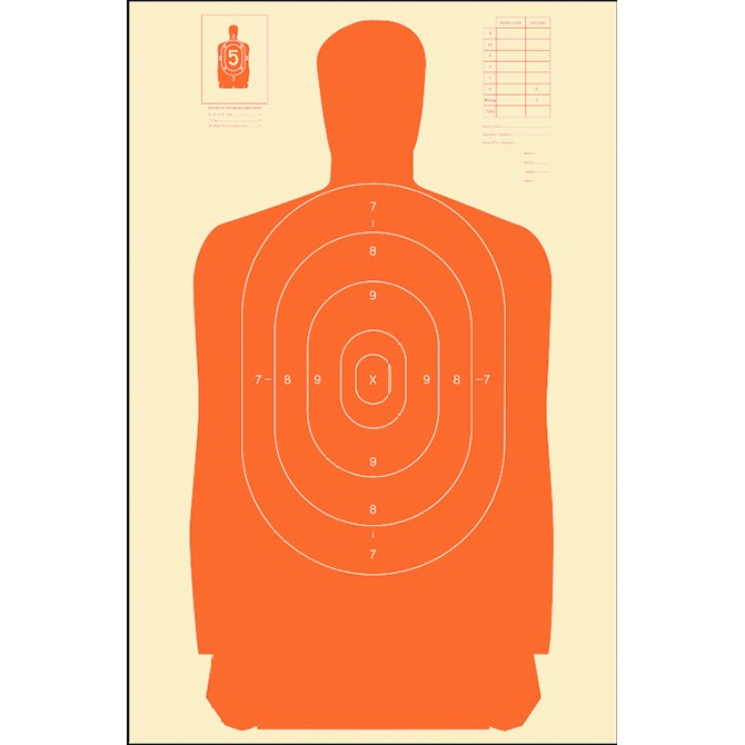 Orange; Action Target - B-27S (24"x45") - HCC Tactical