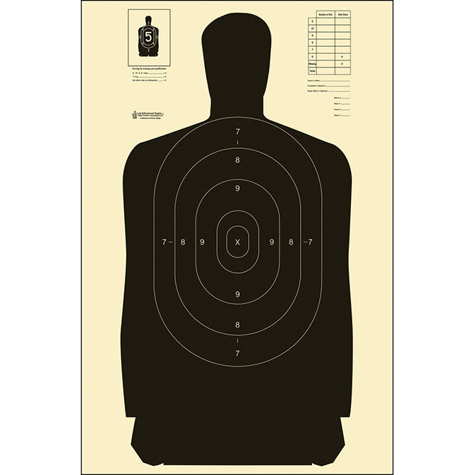 Black; Action Target - B-27S (24"x45") - HCC Tactical