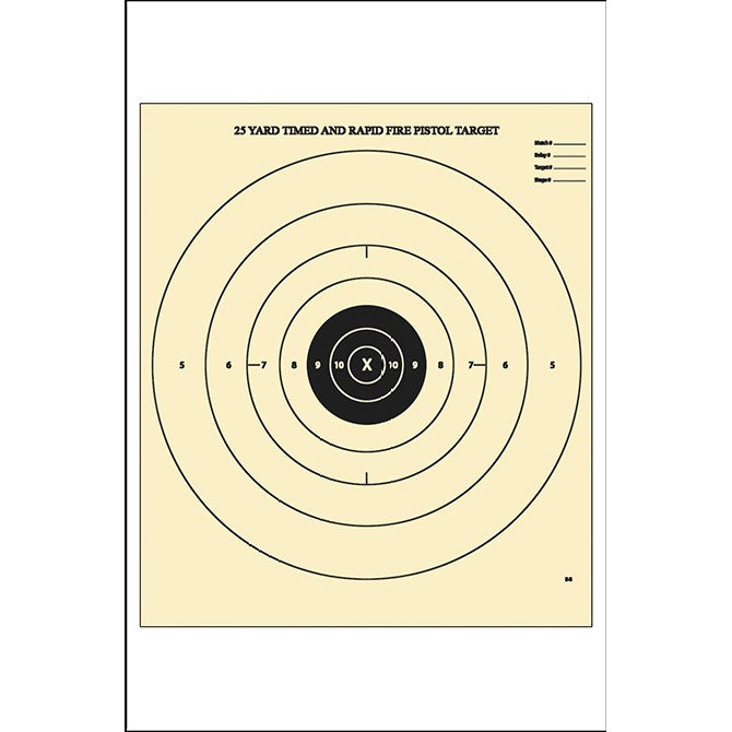 Black; Action Target - Paper Target 25 Yard Timed and Rapid Fire Bull's-Eye - HCC Tactical
