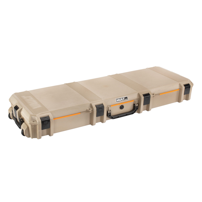 Tan; Pelican - V800 Vault Double Rifle Case (56" Length) - with Rollers - HCC Tactical