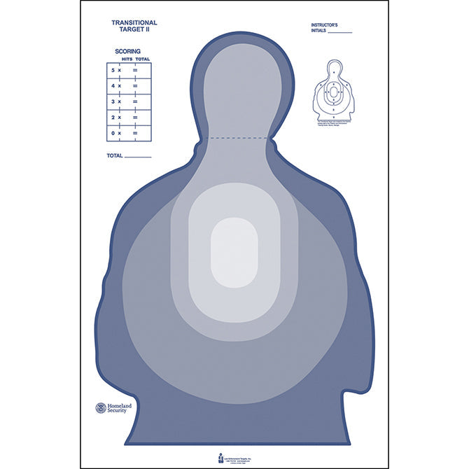 Blue; Action Target - US Dept. of the Treasury Transitional Target II (24.5" x 40") - HCC Tactical