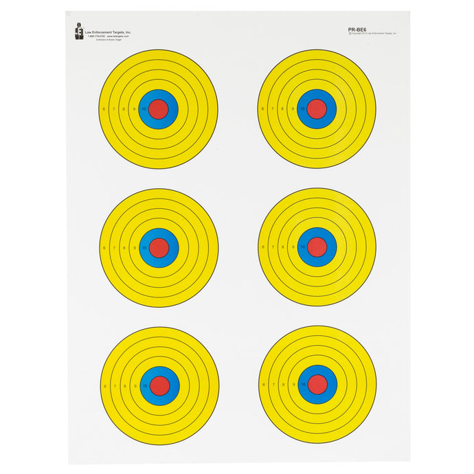 Yellow; Action Target - Bright Bullseye (17.5"x23") - HCC Tactical