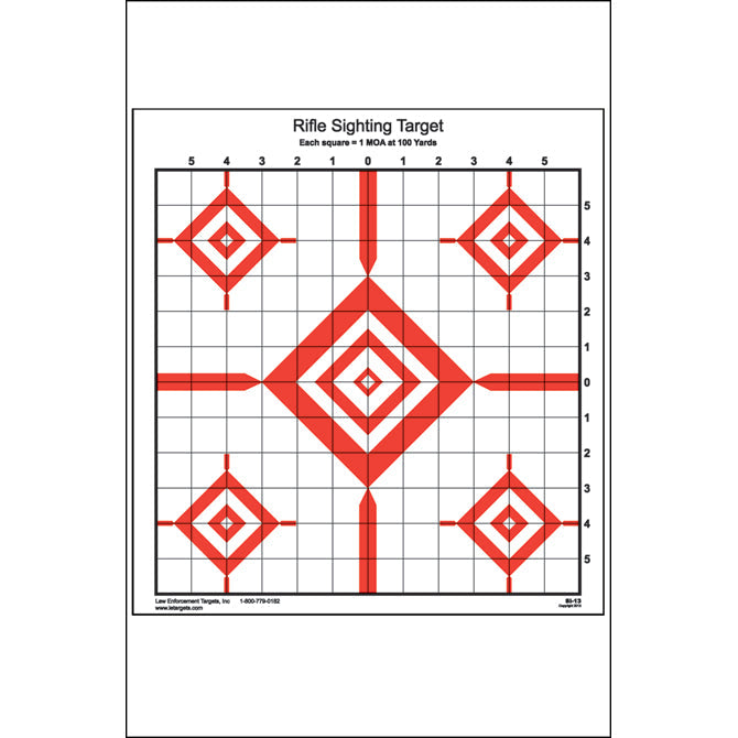 Black/Red; Action Target - Rifle Sighting (14"x15") - HCC Tactical