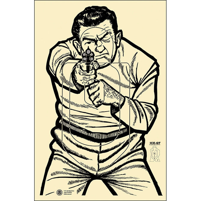 Ivory/Black; Action Target - ICE QT Target 2009 (23" x 35") - HCC Tactical