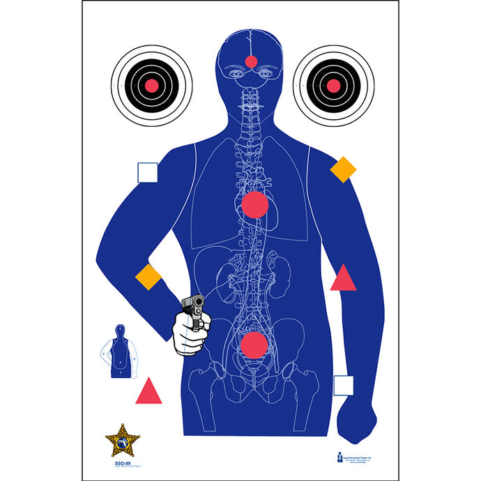 Black; Action Target - B-21E Target w/ Vital Anatomy (23"x35") - HCC Tactical