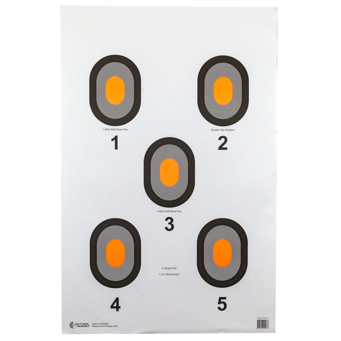 Orange; Action Target - Orange Centers (23" x 35") - HCC Tactical