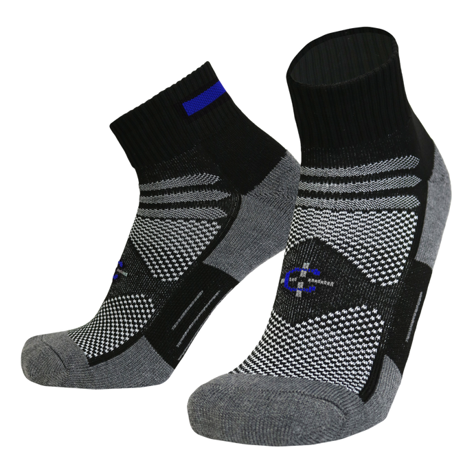 Blue Line Quarter Sock