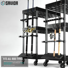 Mobile Tackle Station - Cart w/ 16 Slot Fishing Rod Holder