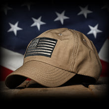 Coyote Brown Ripstop Full Fabric American Flag Range Hat