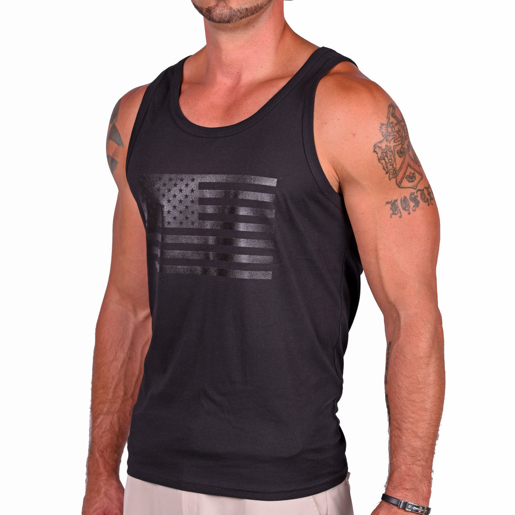 Murdered Out American Flag Tank