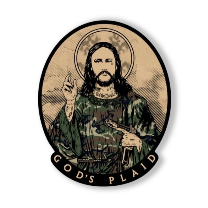 God's Plaid Sticker