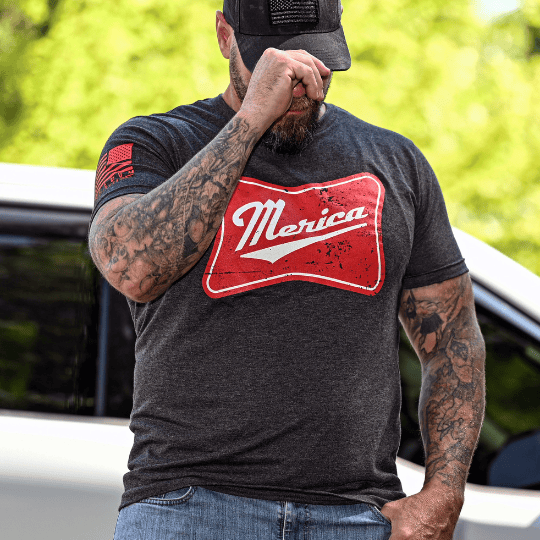 'Merica' T-Shirt (Heather Charcoal)