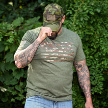 Camo American Flag T-Shirt (Army Green)