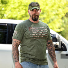 Camo American Flag T-Shirt (Army Green)