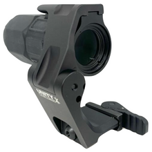 Black; EOTECH - G45 Magnifier w/ FAST Omni Flip-To-Center Magnifier Mount Black Front Right profile - HCC Tactical