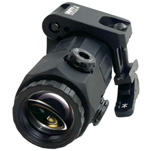 Black; EOTECH - G45 Magnifier w/ FAST Omni Flip-To-Center Magnifier Mount Black Front Close 2 - HCC Tactical