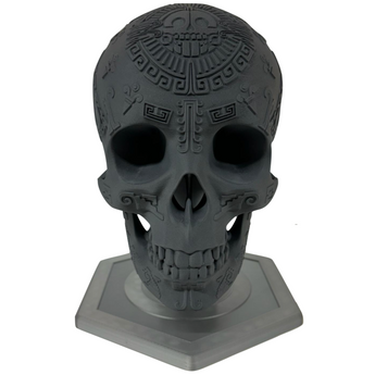 Nod-Pod - Skull Helmet Stand AZTEK Light Silver Front - HCC Tactical