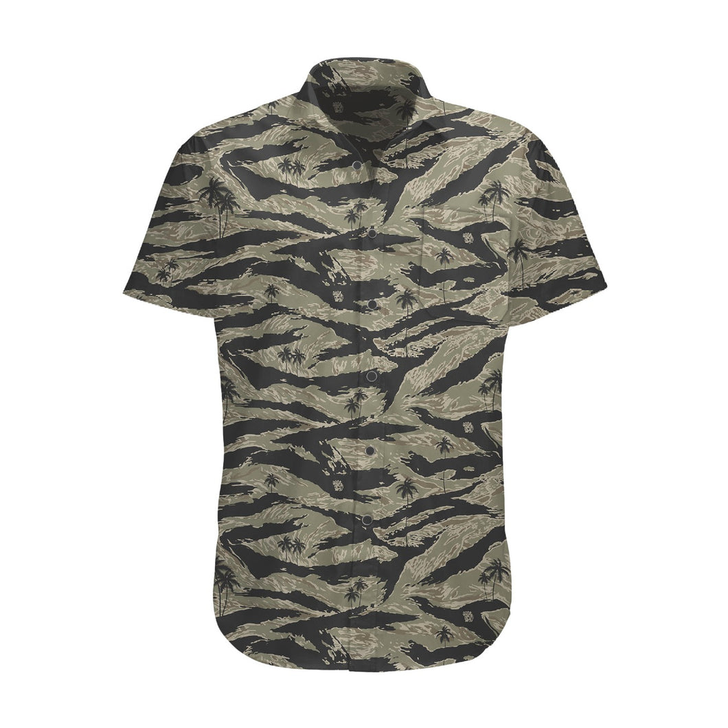 Tiger Stripe Green Button-up