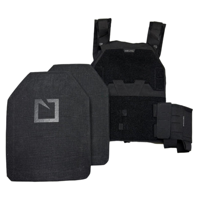 Black; Agilite - Sub Zero Plate Carrier & 4403 LEVEL IV (Multi Curve) plates Loadout - Sapi - HCC Tactical