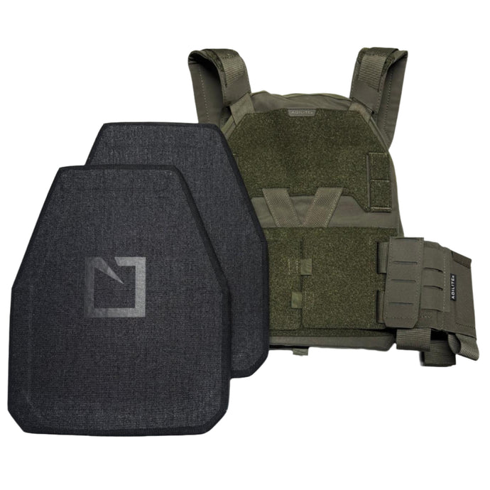 Ranger Green; Agilite - Sub Zero Plate Carrier & 3810 LEVEL III+ (Multi Curve) plates Loadout - Shooter - HCC Tactical