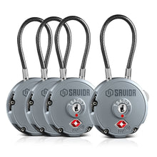 Combination Cable Lock (3-Digit) - 1/2/4 Pack