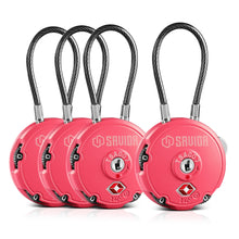 Combination Cable Lock (3-Digit) - 1/2/4 Pack