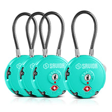 Combination Cable Lock (3-Digit) - 1/2/4 Pack