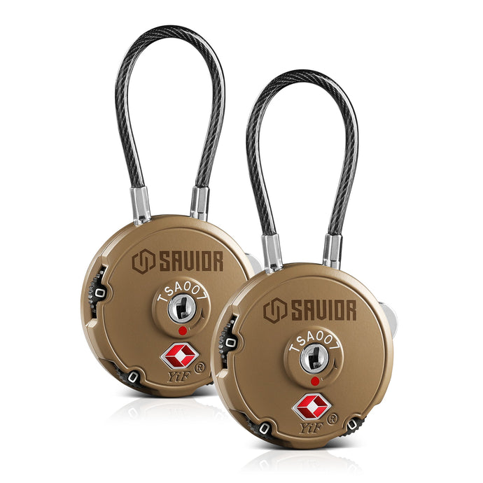 Combination Cable Lock (3-Digit) - 1/2/4 Pack