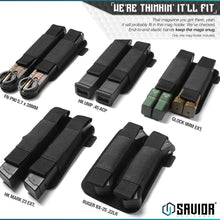 Extended Pistol Mag Holder w/ Hook Backing - 2 Slot