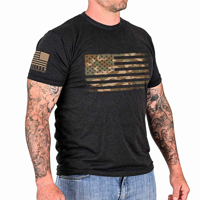 Camo American Flag T-Shirt