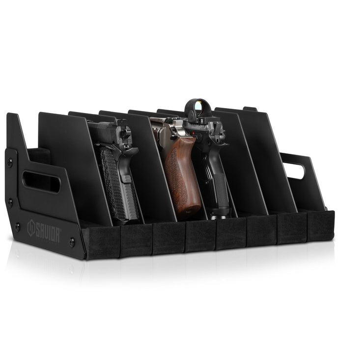 Mobile Pistol Storage Rack w/ Handle - 4/6/8/12 Slots