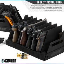 Mobile Pistol Storage Rack w/ Handle - 4/6/8/12 Slots