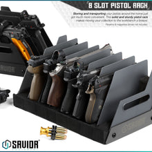 Mobile Pistol Storage Rack w/ Handle - 4/6/8/12 Slots