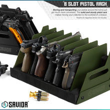 Mobile Pistol Storage Rack w/ Handle - 4/6/8/12 Slots