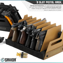 Mobile Pistol Storage Rack w/ Handle - 4/6/8/12 Slots