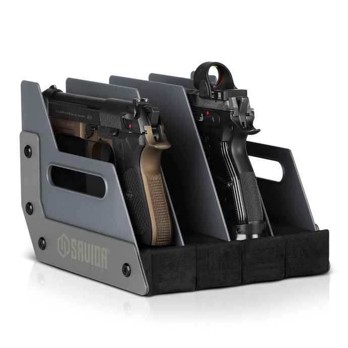 Mobile Pistol Storage Rack w/ Handle - 4/6/8/12 Slots