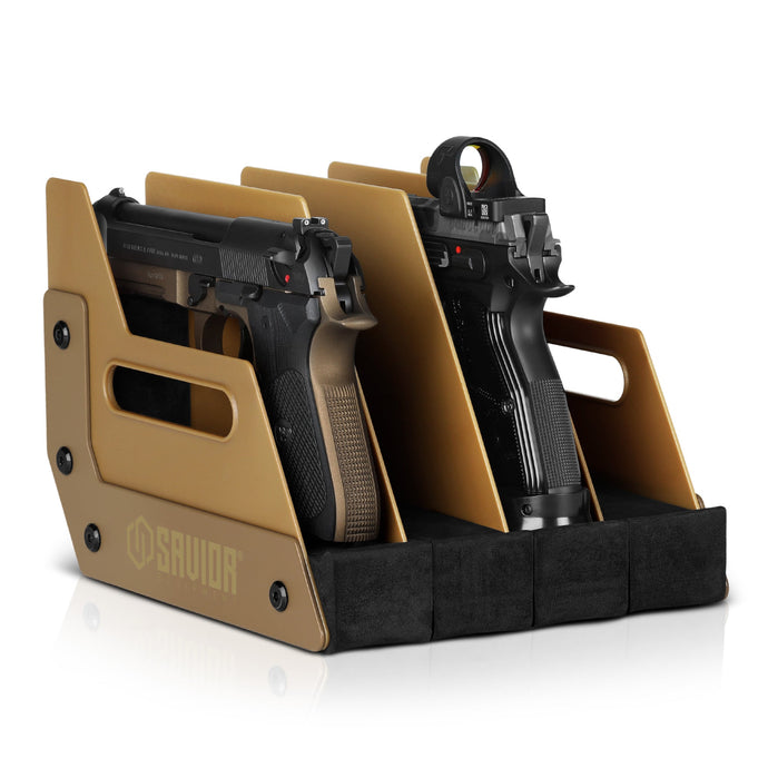 Mobile Pistol Storage Rack w/ Handle - 4/6/8/12 Slots