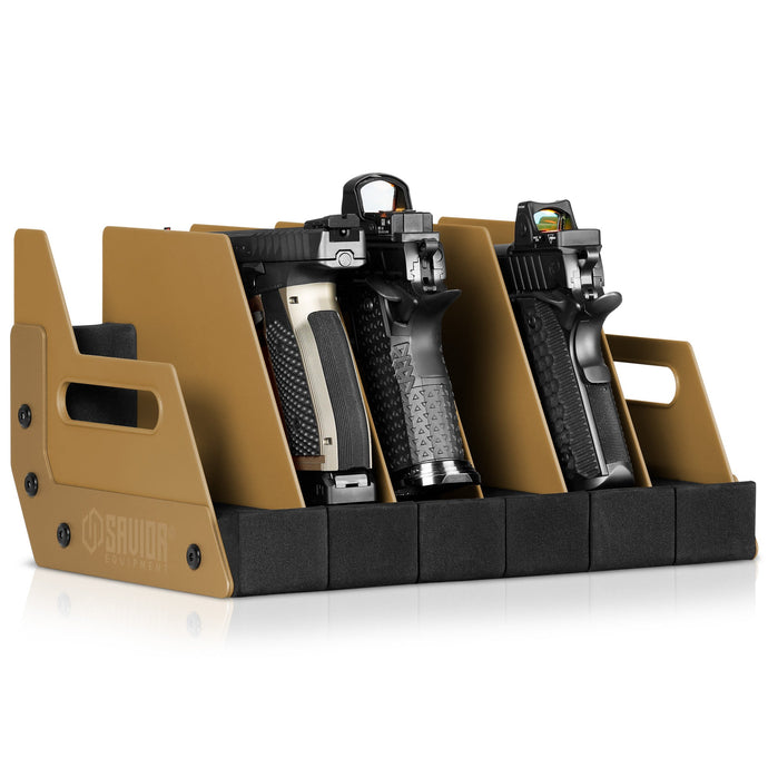 Mobile Pistol Storage Rack w/ Handle - 4/6/8/12 Slots